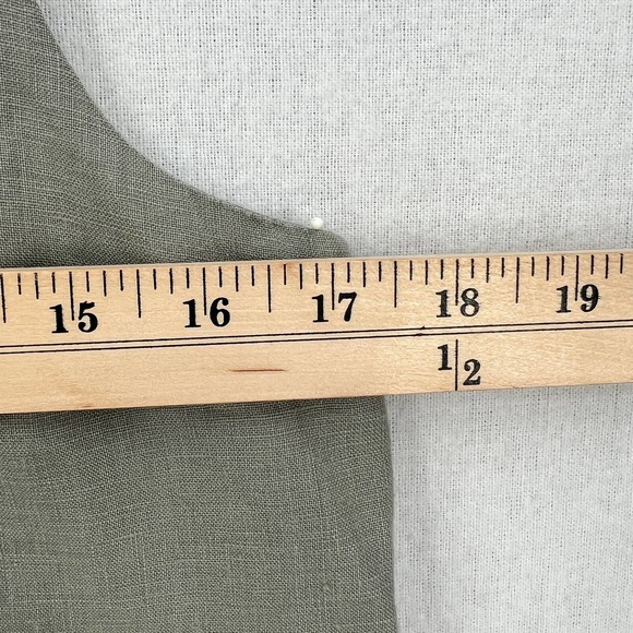 MARY LAWLESS LEE X SPLENDID Linen Top Sage Medium Apron Button Front Cross back - Picture 12 of 16